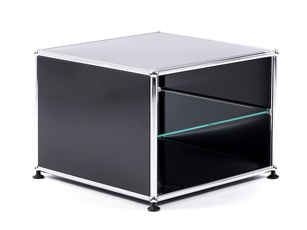 USM Haller Side Table with glass shelf