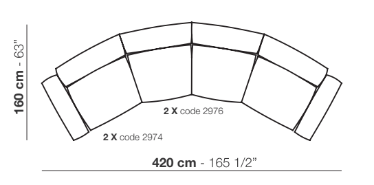 Marechiaro - Curved sofa