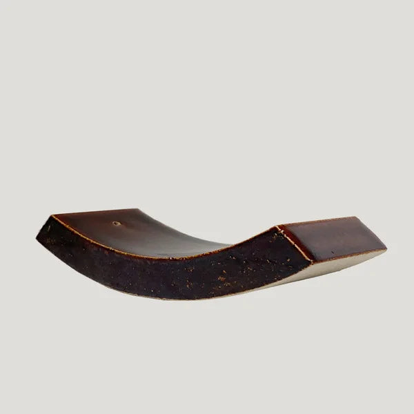 Roof Tile Curve Incense Holder - Clay